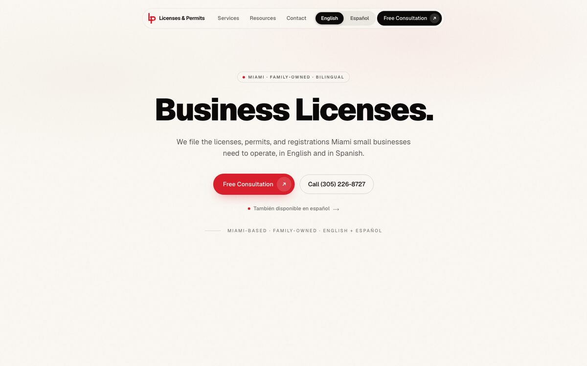 Licenses and Permits LLC website